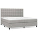 Pat box spring cu saltea, gri deschis, 200x200 cm, textil - WALTI WALTI