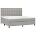 Pat box spring cu saltea, gri deschis, 200x200 cm, textil - WALTI WALTI