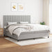 Pat box spring cu saltea, gri deschis, 200x200 cm, textil - WALTI WALTI