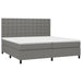 Pat box spring cu saltea, gri închis, 200x200 cm, textil - WALTI WALTI