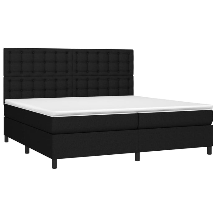 Pat box spring cu saltea, negru, 200x200 cm, textil - WALTI WALTI