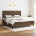 Pat box spring cu saltea, maro închis, 200x200 cm, textil - WALTI WALTI