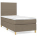 Pat box spring cu saltea, gri taupe, 80x200 cm, textil - WALTI WALTI