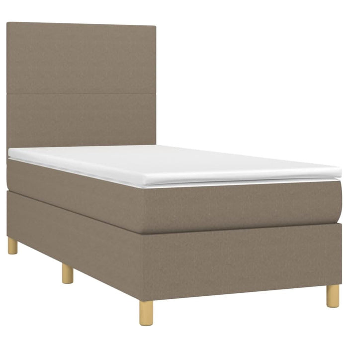 Pat box spring cu saltea, gri taupe, 80x200 cm, textil - WALTI WALTI