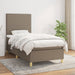 Pat box spring cu saltea, gri taupe, 80x200 cm, textil - WALTI WALTI