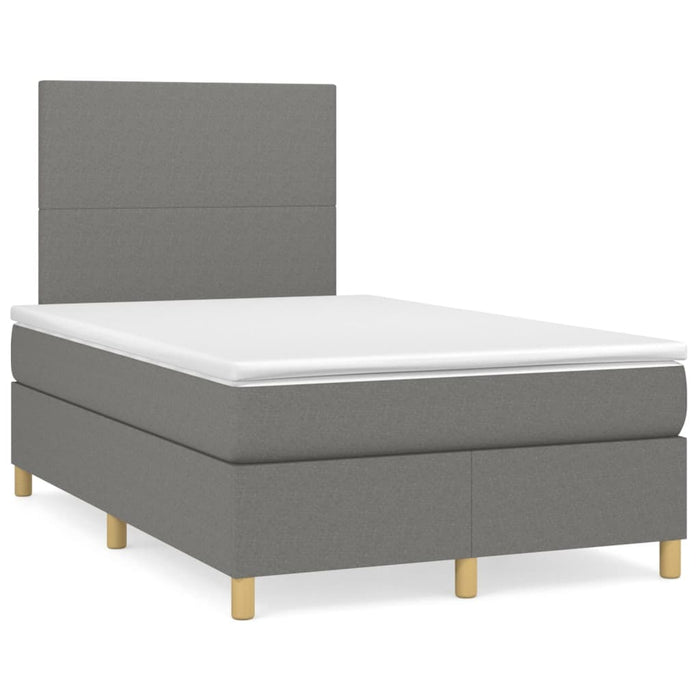 Pat box spring cu saltea, gri închis, 120x200 cm, textil - WALTI WALTI