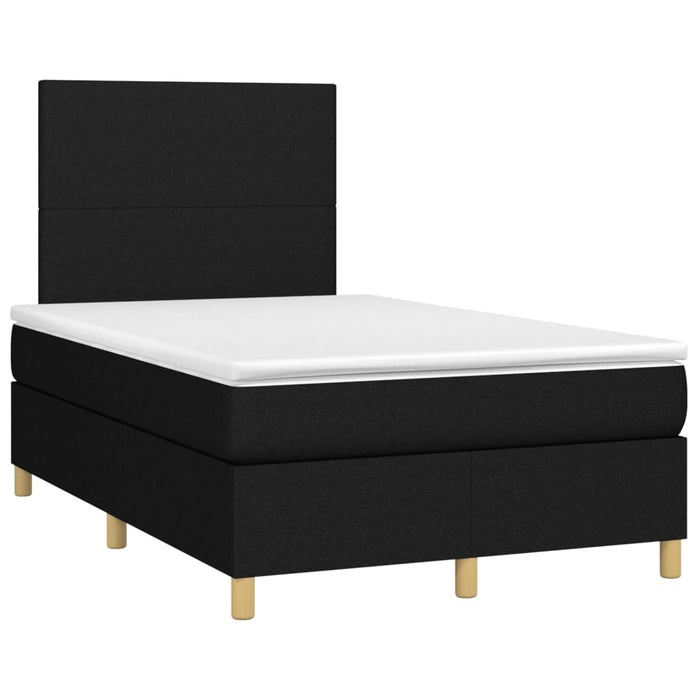 Pat box spring cu saltea, negru, 120x200 cm, textil - WALTI WALTI