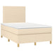 Pat box spring cu saltea, crem, 120x200 cm, textil - WALTI WALTI