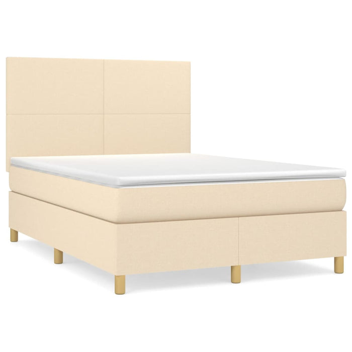 Pat continental cu saltea, crem, 140x200 cm, material textil - WALTI WALTI
