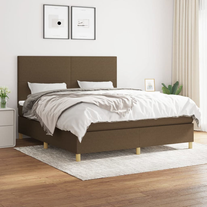 Pat continental cu saltea maro închis 180x200cm material textil - WALTI WALTI