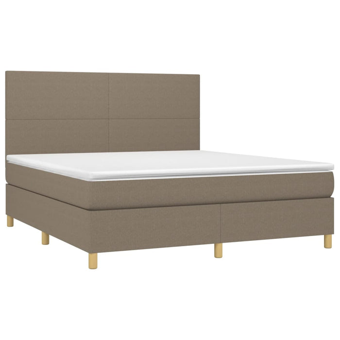 Pat continental cu saltea, gri taupe, 180x200 cm, textil - WALTI WALTI
