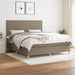 Pat continental cu saltea, gri taupe, 180x200 cm, textil - WALTI WALTI