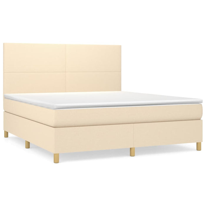 Pat continental cu saltea, crem, 180x200 cm, textil - WALTI WALTI