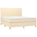 Pat continental cu saltea, crem, 180x200 cm, textil - WALTI WALTI