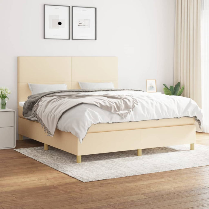 Pat continental cu saltea, crem, 180x200 cm, textil - WALTI WALTI