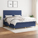 Pat box spring cu saltea, albastru, 180x200 cm, material textil - WALTI WALTI