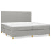 Pat box spring cu saltea, gri deschis, 200x200 cm, textil - WALTI WALTI