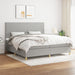 Pat box spring cu saltea, gri deschis, 200x200 cm, textil - WALTI WALTI