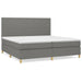 Pat box spring cu saltea, gri închis, 200x200 cm, textil - WALTI WALTI