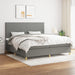 Pat box spring cu saltea, gri închis, 200x200 cm, textil - WALTI WALTI