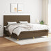 Pat box spring cu saltea, maro închis, 200x200 cm, textil - WALTI WALTI
