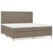 Pat box spring cu saltea, gri taupe, 200x200 cm, textil - WALTI WALTI