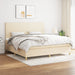 Pat box spring cu saltea, crem, 200x200 cm, textil - WALTI WALTI