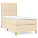 Pat box spring cu saltea, crem, 90x200 cm, textil - WALTI WALTI