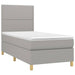 Pat box spring cu saltea, gri deschis, 100x200 cm, textil - WALTI WALTI