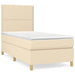 Pat box spring cu saltea, crem, 100x200 cm, textil - WALTI WALTI