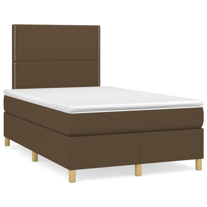 Pat box spring cu saltea, maro închis, 120x200 cm, textil - WALTI WALTI