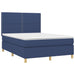 Pat box spring cu saltea, albastru, 140x200 cm, textil - WALTI WALTI