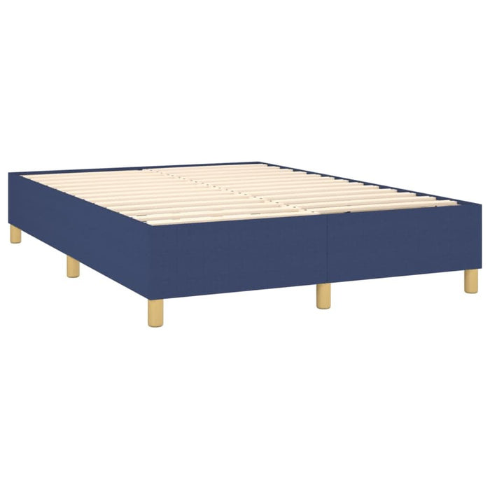 Pat box spring cu saltea, albastru, 140x200 cm, textil - WALTI WALTI
