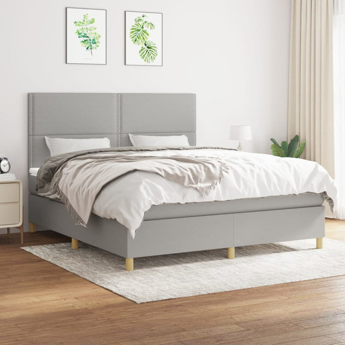 Pat continental, gri deschis, 180x200 cm, material textil - WALTI WALTI