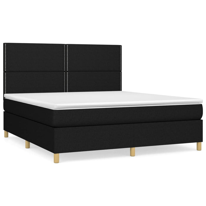 Pat box spring cu saltea, negru, 180x200 cm, catifea - WALTI WALTI