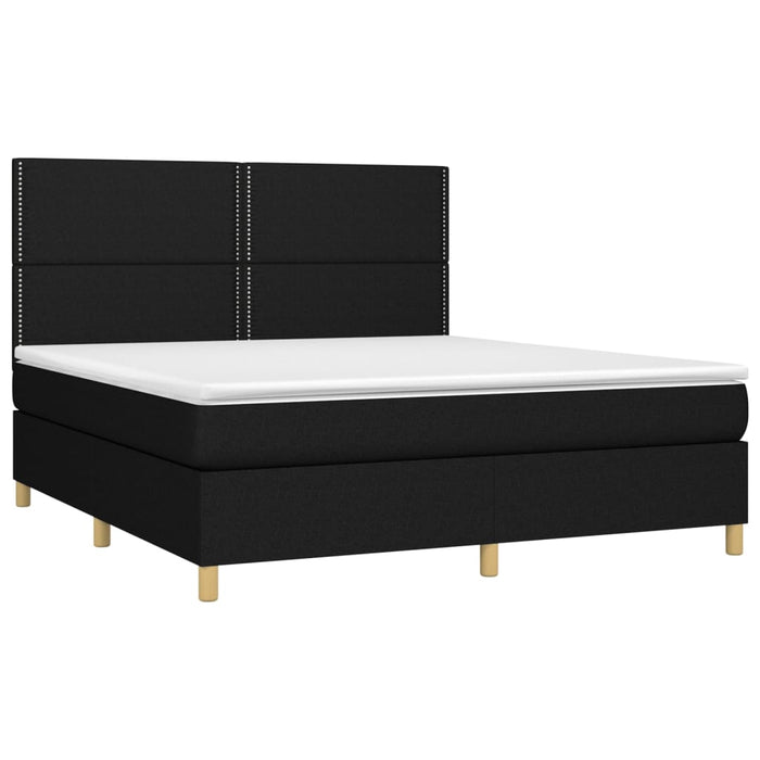 Pat box spring cu saltea, negru, 180x200 cm, catifea - WALTI WALTI