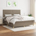 Pat continental cu saltea, gri taupe, 180x200 cm, textil - WALTI WALTI