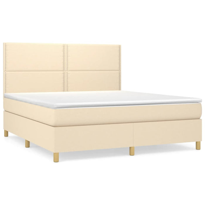 Pat continental cu saltea, crem, 180x200 cm, textil - WALTI WALTI