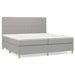 Pat box spring cu saltea, gri deschis, 200x200 cm, textil - WALTI WALTI