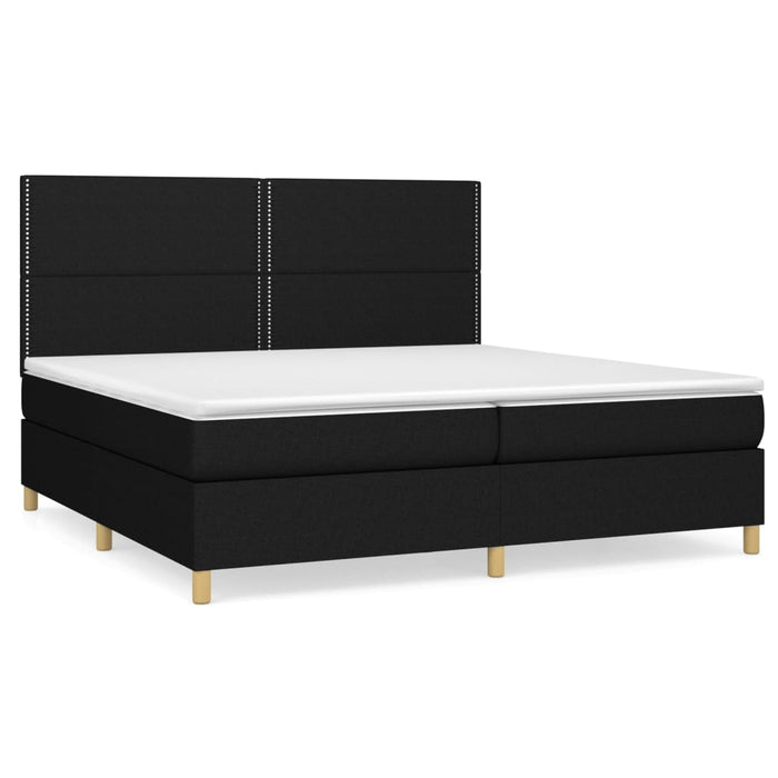 Pat box spring cu saltea, negru, 200x200 cm, textil - WALTI WALTI