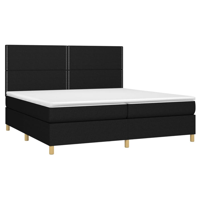Pat box spring cu saltea, negru, 200x200 cm, textil - WALTI WALTI