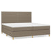 Pat box spring cu saltea, gri taupe, 200x200 cm, textil - WALTI WALTI