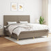 Pat box spring cu saltea, gri taupe, 200x200 cm, textil - WALTI WALTI