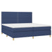Pat box spring cu saltea, albastru, 200x200 cm, textil - WALTI WALTI