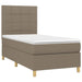 Pat box spring cu saltea, gri taupe, 80x200 cm, textil - WALTI WALTI