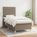 Pat box spring cu saltea, gri taupe, 80x200 cm, textil - WALTI WALTI