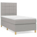 Pat box spring cu saltea, gri deschis, 90x190 cm, textil - WALTI WALTI