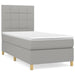 Pat box spring cu saltea, gri deschis, 90x200 cm, textil - WALTI WALTI
