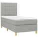 Pat box spring cu saltea, gri deschis, 90x200 cm, textil - WALTI WALTI