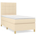 Pat box spring cu saltea, crem, 90x200 cm, textil - WALTI WALTI